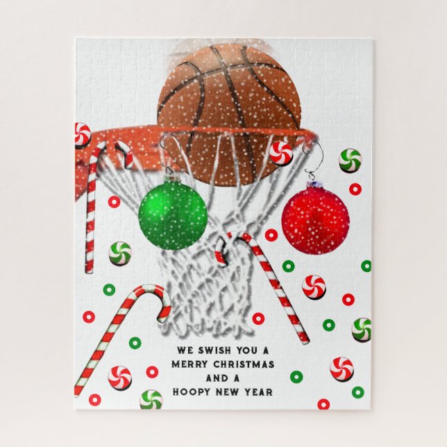 Puzzle Cadeau de vacances de basketball (Vertical)