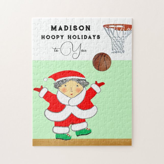 Puzzle Cadeau de vacances de basketball féminin (Vertical)