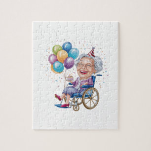 Puzzle Cadeau drôle d'anniversaire pour grand-mère âgée p
