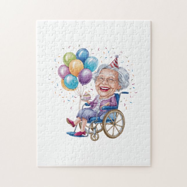 Puzzle Cadeau drôle d'anniversaire pour grand-mère âgée p (Vertical)