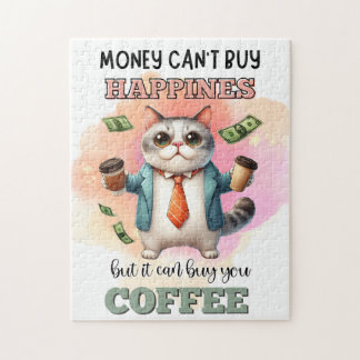 Puzzle Cadeau drôle pour amateur de chats : L'argent ne p