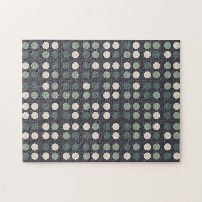 Puzzle Cadeau farceur motif points verts énigmes impossib (Horizontal)