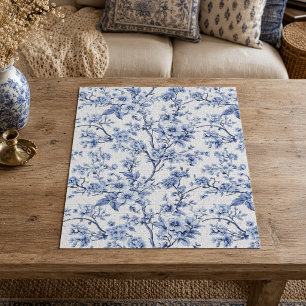 Puzzle Cadeau floral bleu élégant vintage français
