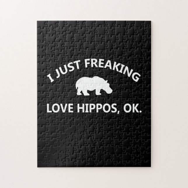 Puzzle Cadeau Hippo Lover| I Just Freaking Love Hippo Ok (Vertical)
