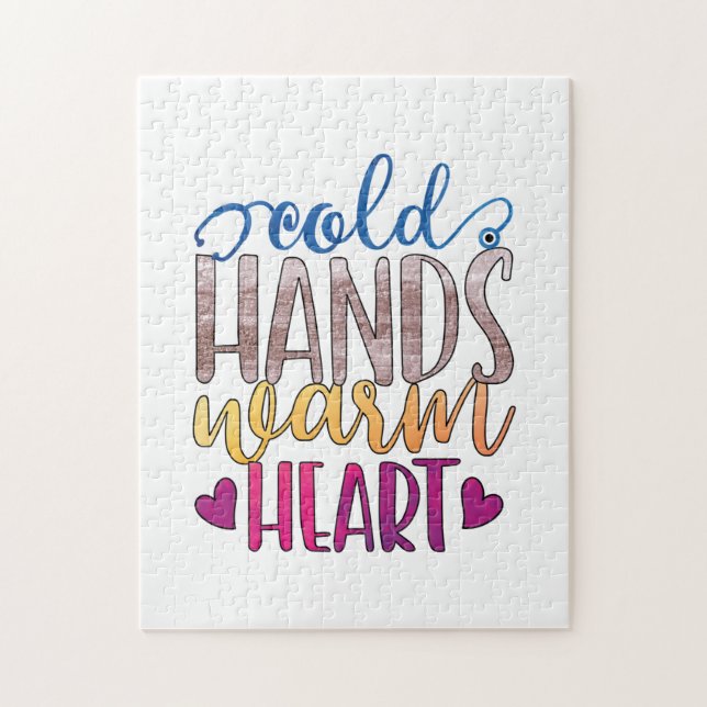 Puzzle Cadeau infirmière | Coeur chaud des mains froides (Vertical)
