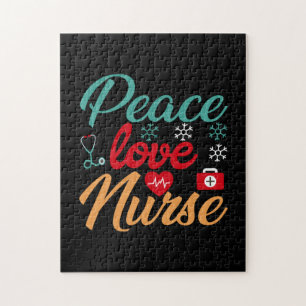 Puzzle Cadeau infirmière   Infirmière Peace Love