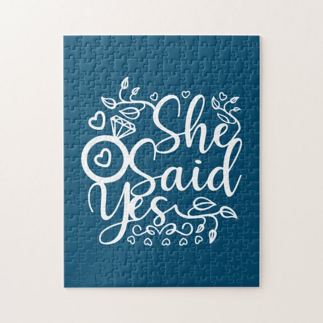 Puzzle Cadeau mariage Elle Dit Oui (Vertical)