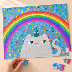 Puzzle Cadeau Mignon Licorne Chat Énigme Arc-en-Ciel Étoi