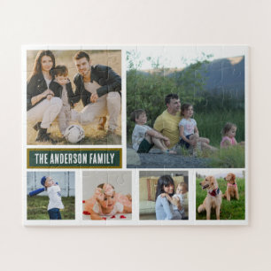 Puzzle Cadeau personnalisé avec 6 photos et nom de famill