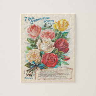 Puzzle Cadeau Rétro Vintage Éphémère Roses