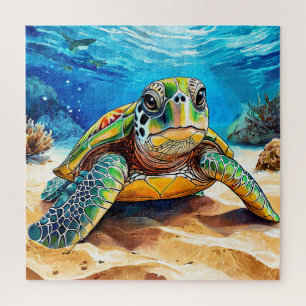 Puzzle Cadeau Tortue de Mer Colorée Pour les Amoureux de