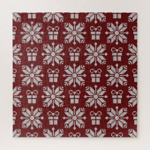 Puzzle Cadeaux confits : Motif d'hiver Vintage.