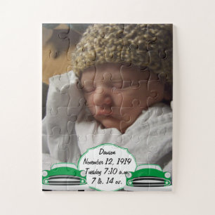 Puzzle Cadeaux de Baby shower de voiture Sweet Green Retr