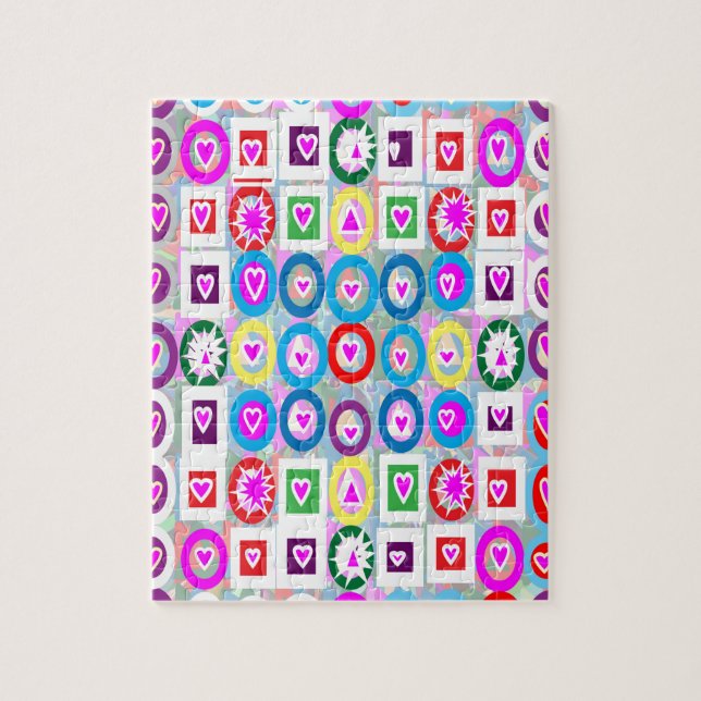 Puzzle Cadeaux de collection de rose d'amoureux de coeur (Vertical)