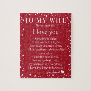 Puzzle Cadeaux de femme   Lettre À Ma Femme Amour Du Mari