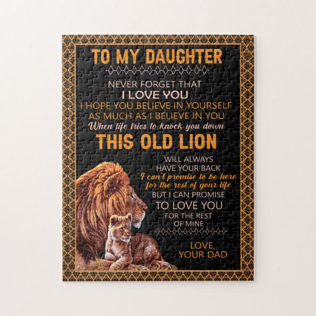 Puzzle Cadeaux de fille | Lettre À Ma Fille De Papa (Vertical)