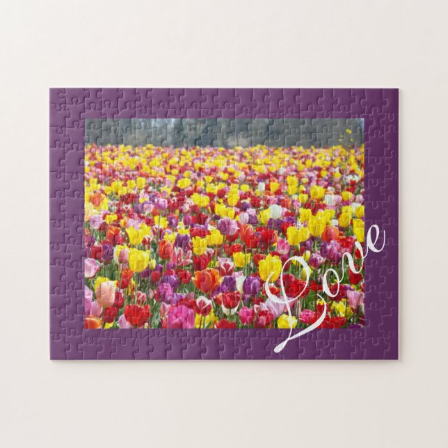 Puzzle Cadeaux de fleurs de tulipes de jardins de printem (Horizontal)