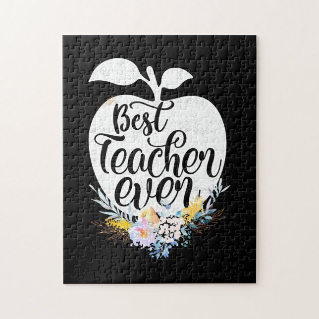 Puzzle Cadeaux Enseignant | Meilleure Fleur d'enseignant  (Vertical)