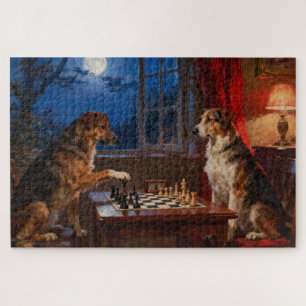 Puzzle Cadeaux pour amateurs de chiens drôles jouant aux