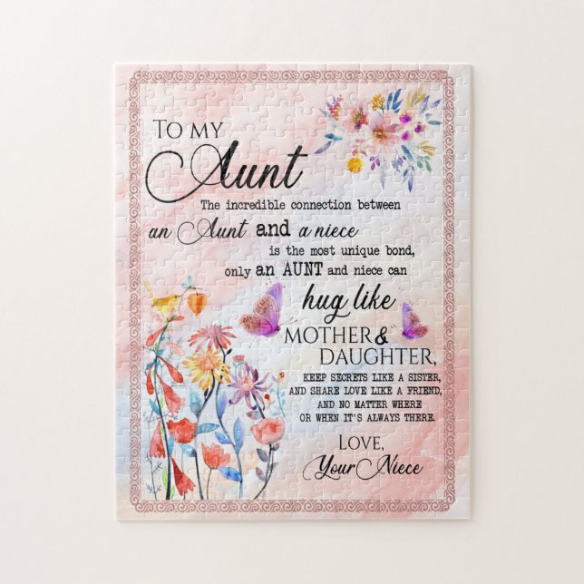 Puzzle Cadeaux Tantes | Lettre À Ma Tante Amour De La Niè (Vertical)