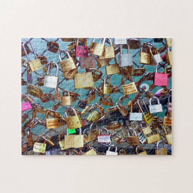 Puzzle Cadenas d'amour du Pont des Arts Paris. (Horizontal)