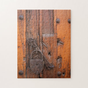 Puzzle Cadenas sur une porte en bois