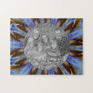 Puzzle Cadre Abstrait Bleu Coloré Créez votre propre phot