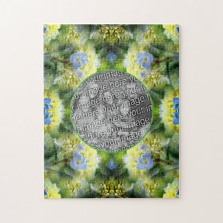 Puzzle Cadre de fleurs Blue Hydrangea Créez votre propre 