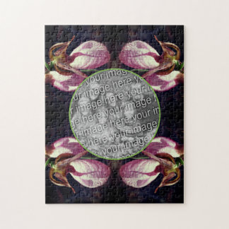 Puzzle Cadre d'orchidée rose sauvage Ajouter votre photo