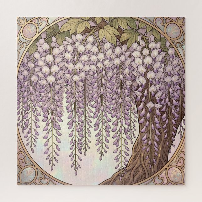 Puzzle Cadre doré floral Art Nouveau Wisteria (Vertical)