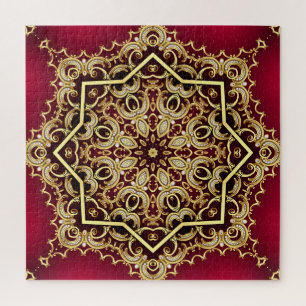 Puzzle Cadre élégant : perle et or.