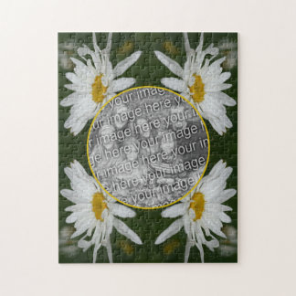 Puzzle Cadre Fleur Blancs Ajouter Votre Propre Photo