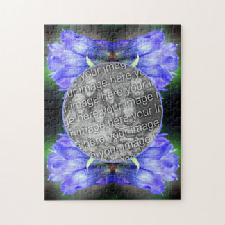 Puzzle Cadre Fleur Gentien Bleu Ajouter Votre Propre Phot