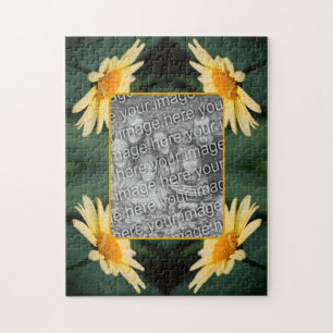 Puzzle Cadre Fleur Jaune Faisée Ajouter Votre Photo