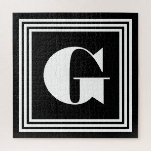 Puzzle Cadre Monogramme Gras 3   Noir & Blanc