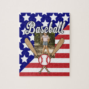 Puzzle Cadre photo de baseball stars et rayures