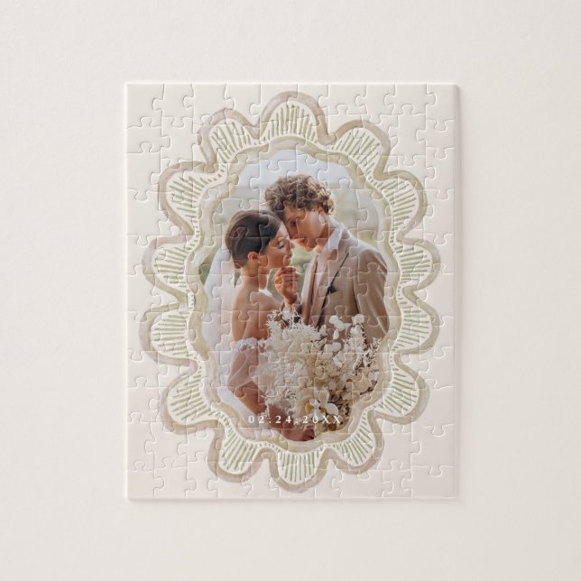 Puzzle Cadre photo ovale peint à la main (Vertical)