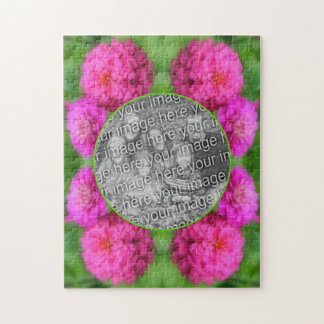 Puzzle Cadre rose Zinnia Fleurs Créer Votre Propre Photo