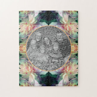 Puzzle Cadres de fleurs de pivoines roses Ajouter votre p