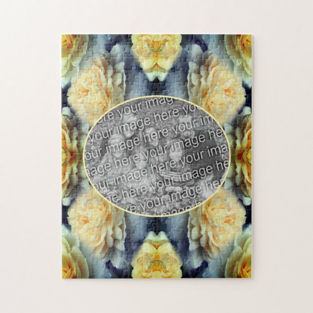 Puzzle Cadres de gouttes de rose jaune Créez votre propre (Vertical)