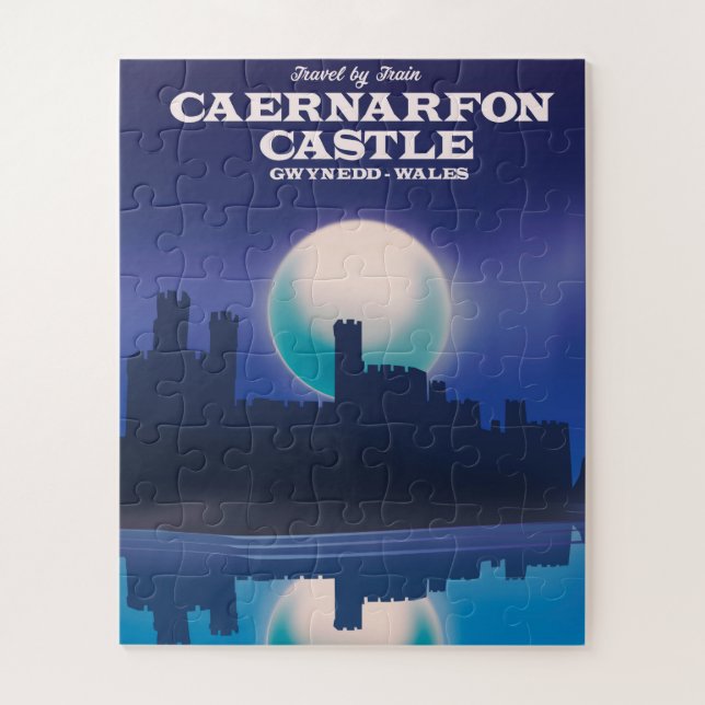 Puzzle Caernarfon Castle, affiche de voyage de Galles Gwy (Vertical)