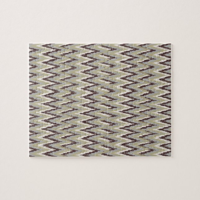 Puzzle Café et Sage iKat ZigZag Motif (Horizontal)