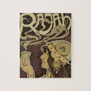 Puzzle Café Rajah Art Nouveau vintage, femme avec du café