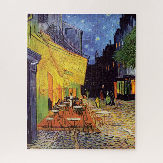 Puzzle Café Terrasse à la nuit par Vincent Van Gogh (Vertical)