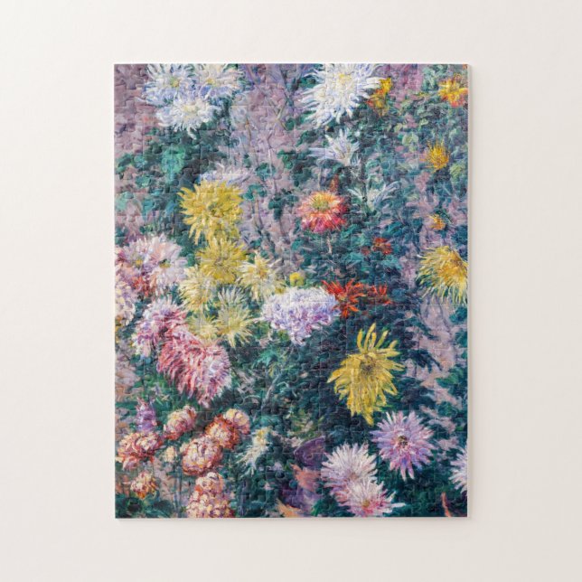 Puzzle Caillebotte - Chrysanthèmes blancs et jaunes (Vertical)