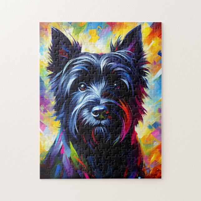 Puzzle Cairn Terrier Chien noir Acrylique Amoureux des ch (Vertical)