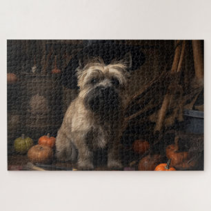 Puzzle Cairn Terrier Citrouilles Halloween effroi
