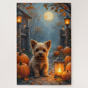 Puzzle Cairn Terrier Cottage Cosy Halloween Art