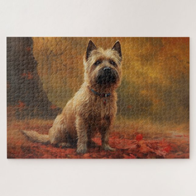 Puzzle Cairn Terrier en automne Leaves automne Inspire (Horizontal)