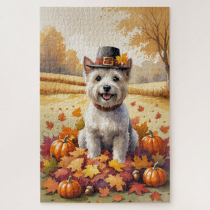 Puzzle Cairn Terrier En Automne Quitte L'Art Thanksgiving